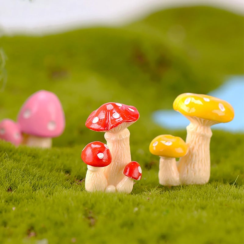 MAOMIA Miniature Mushroom Figurines 32 Pcs Fairy Garden Accessories Mushroom Cake Toppers Micro Landscape Garden Decoration Plant Flower Pots Ornaments - Image 2